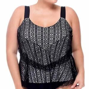 NWT Curve by Sunsets Ava Tiered Tankini Top 36DD/E